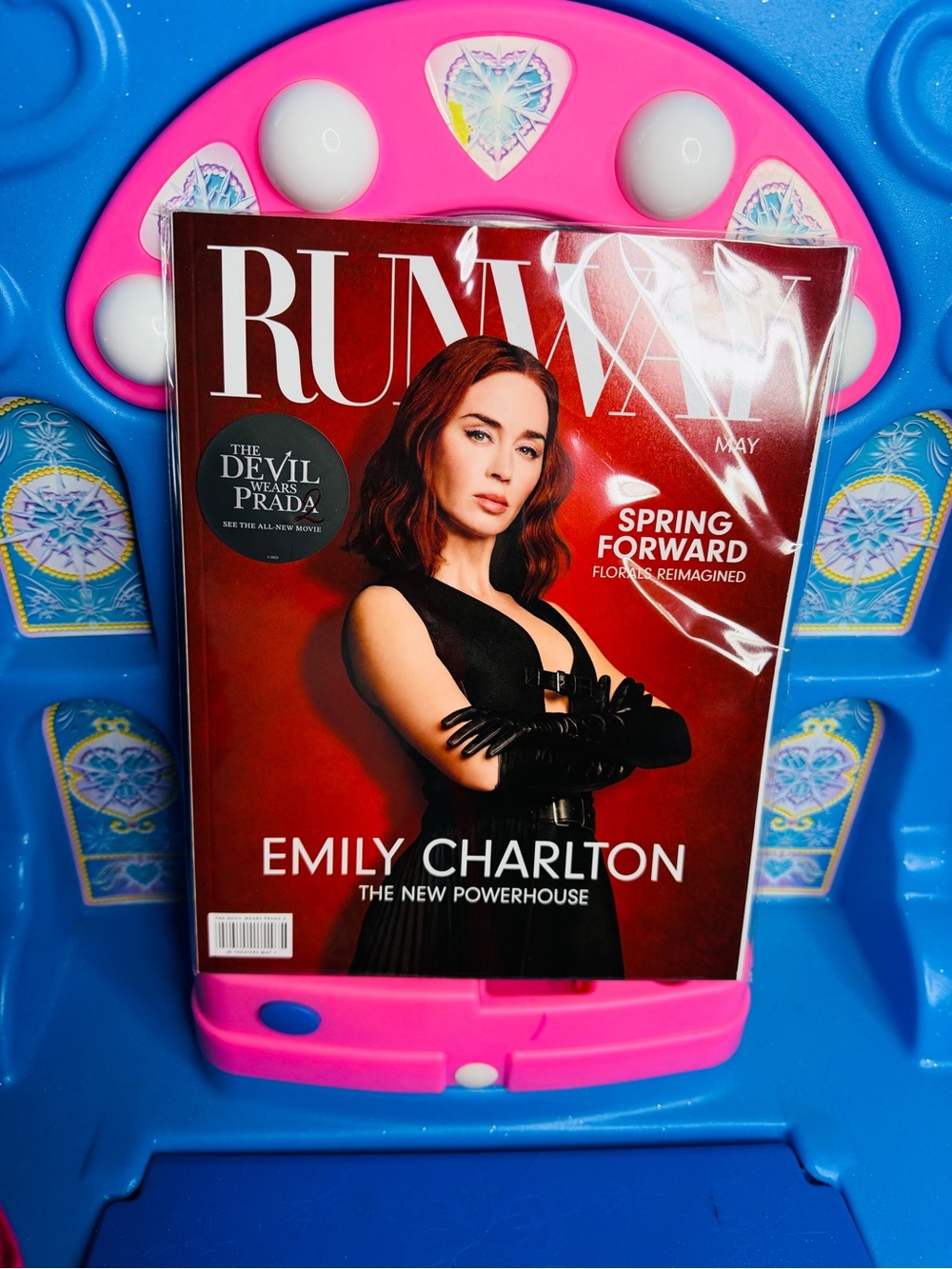 Runway Magazine May Issue - Red Cover Featuring Emily Charlton